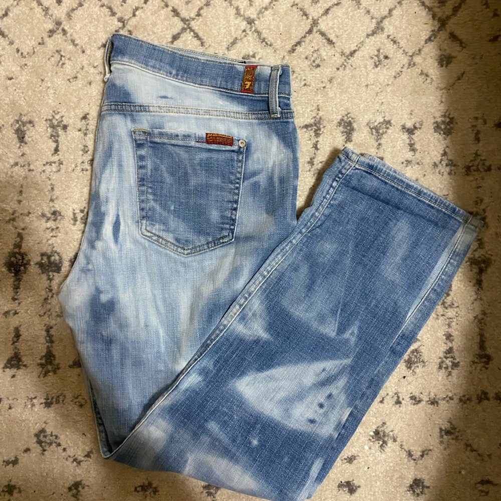 7FAM relaxed skinny tie dye jeans, size 30, like new